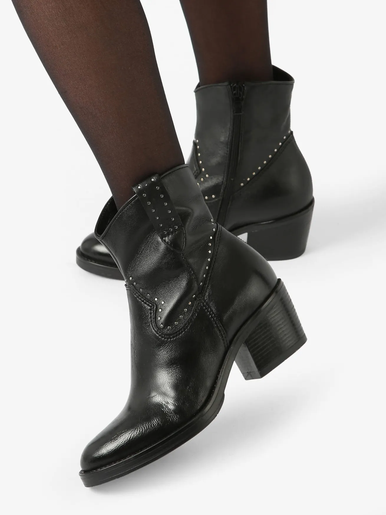 Boots à talon en cuir MJUS
