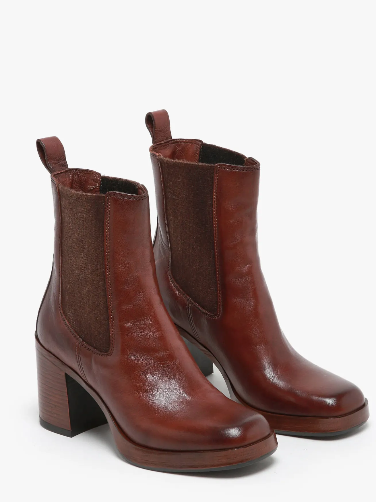 Bottines à talon en cuir MJUS