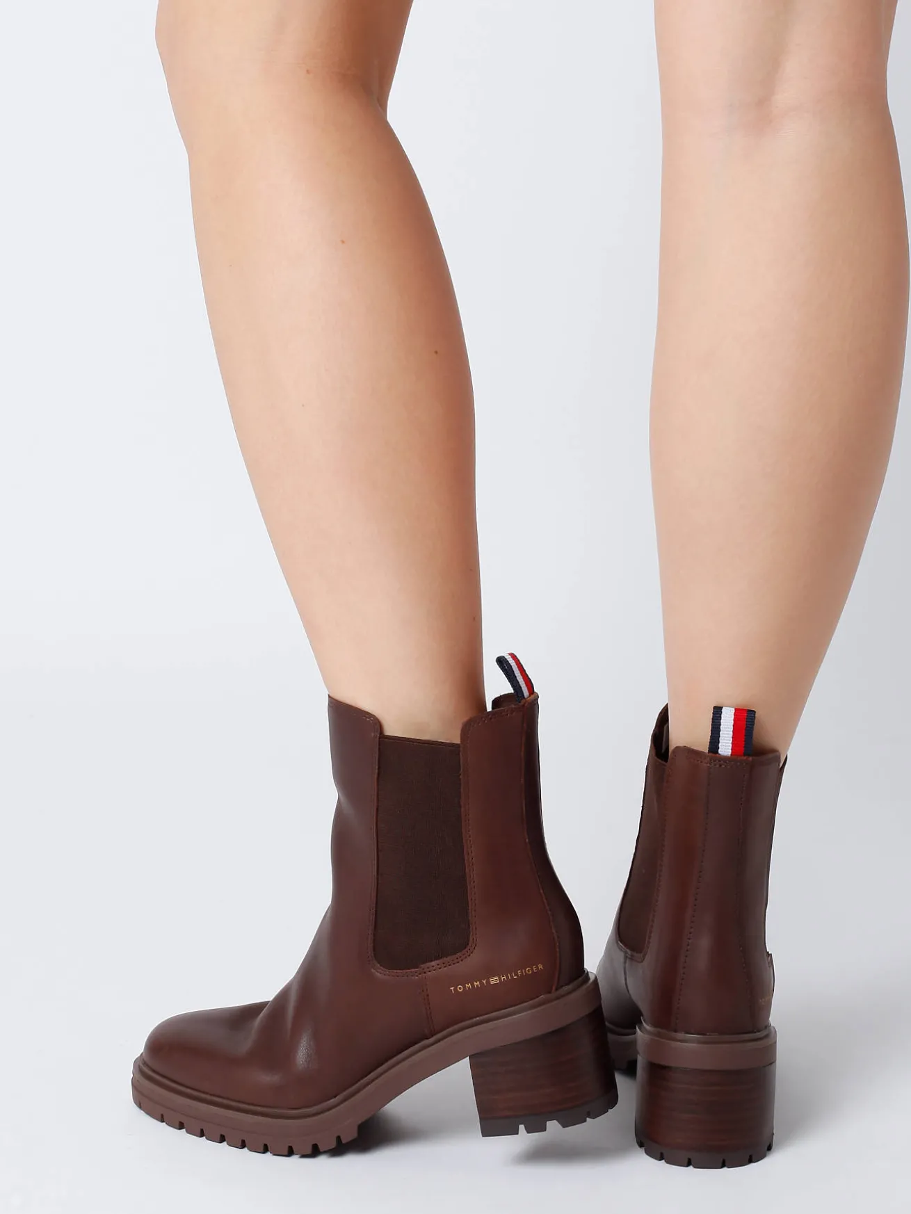 Bottines à talon en cuir TOMMY HILFIGER