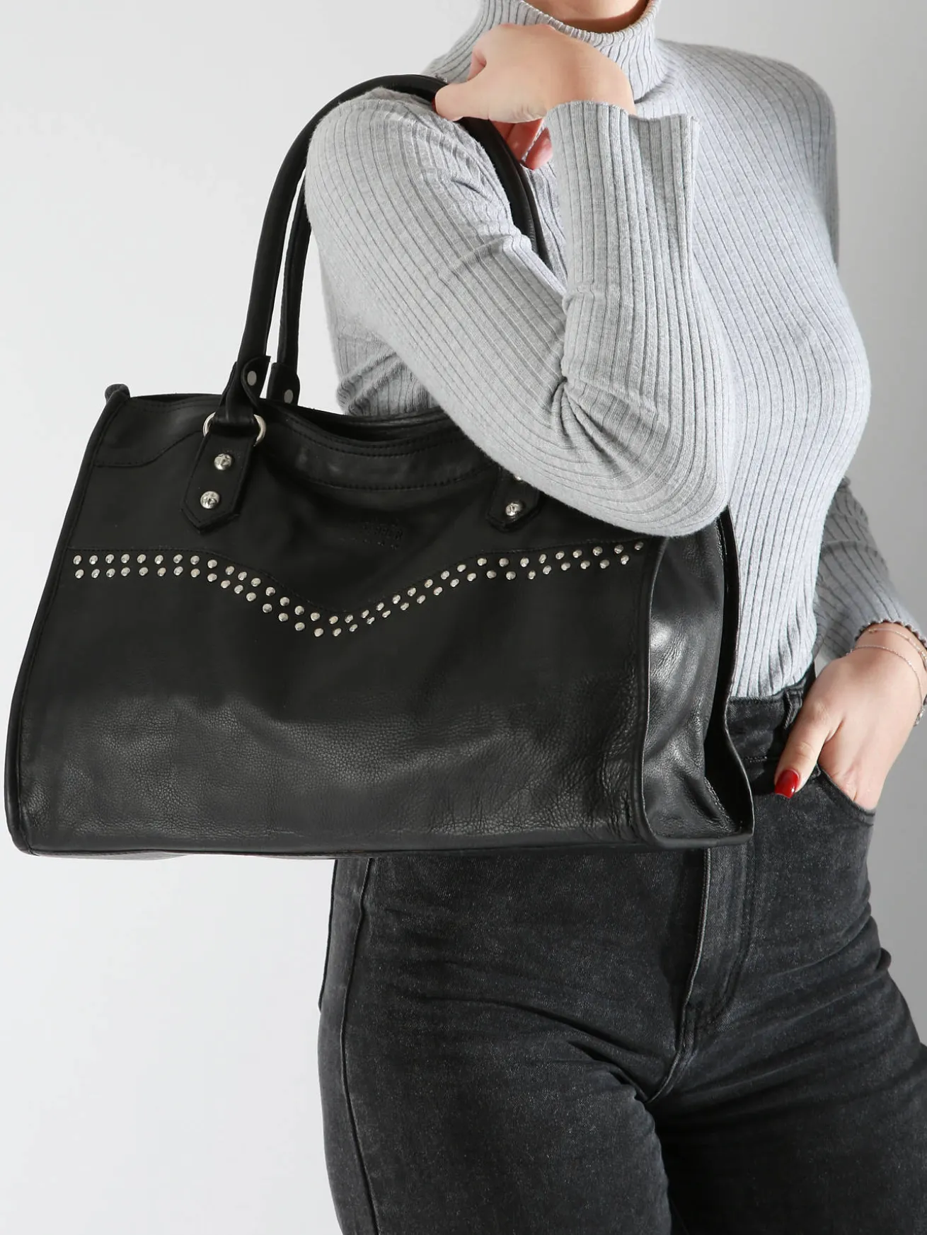 Cabas Glam cuir BASILIC PEPPER