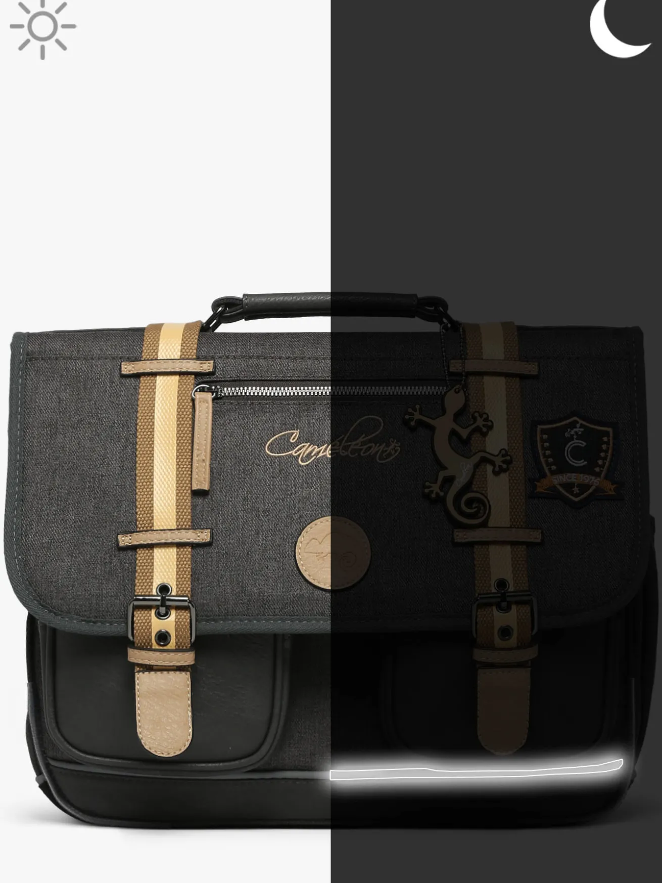 Cartable enfant 3 compartiments CAMELEON