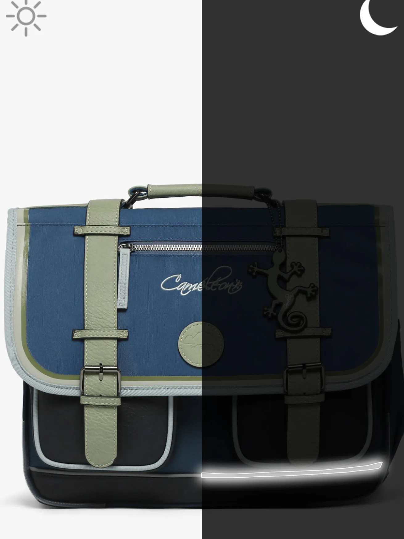 Cartable enfant 3 compartiments CAMELEON