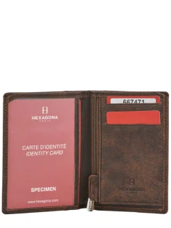 Portefeuille cuir HEXAGONA