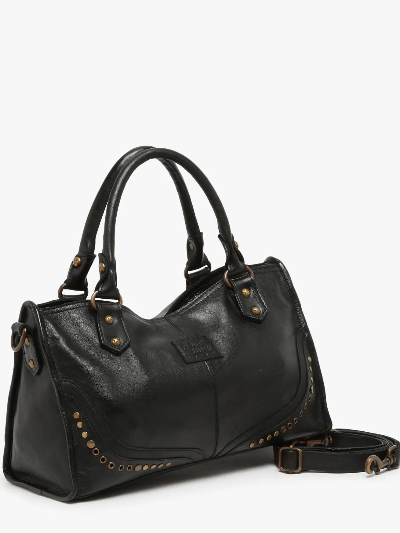 sac à main Glam eyelet cuir BASILIC PEPPER
