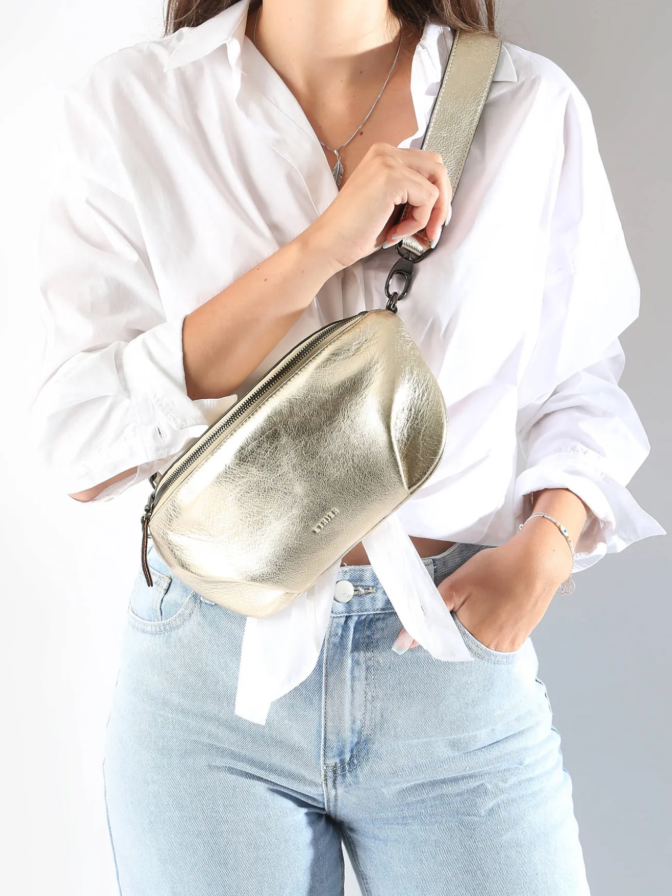 Sac banane Emeraude cuir ETRIER