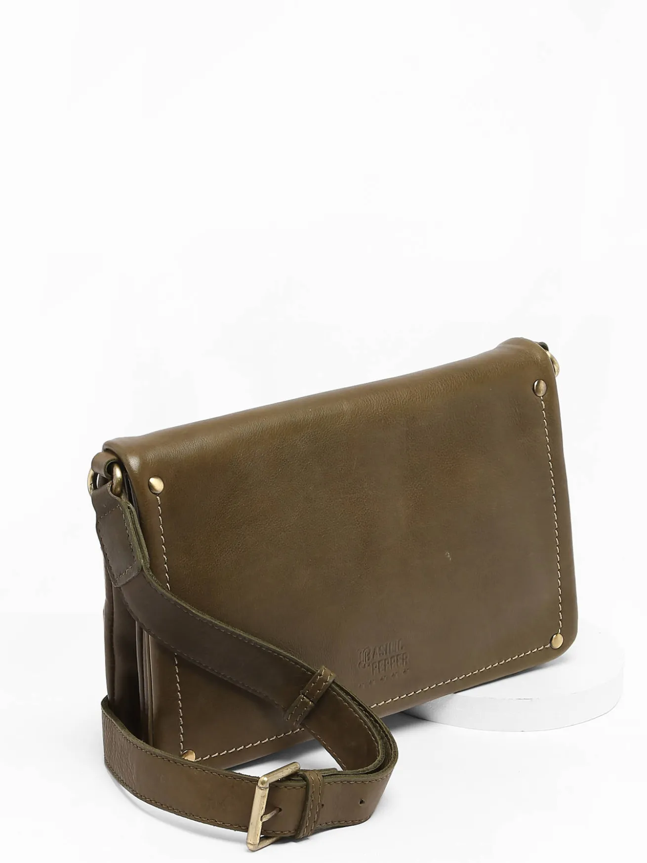 Sac bandoulière Boston cuir BASILIC PEPPER