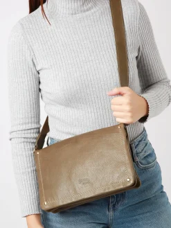 Sac bandoulière Boston cuir BASILIC PEPPER