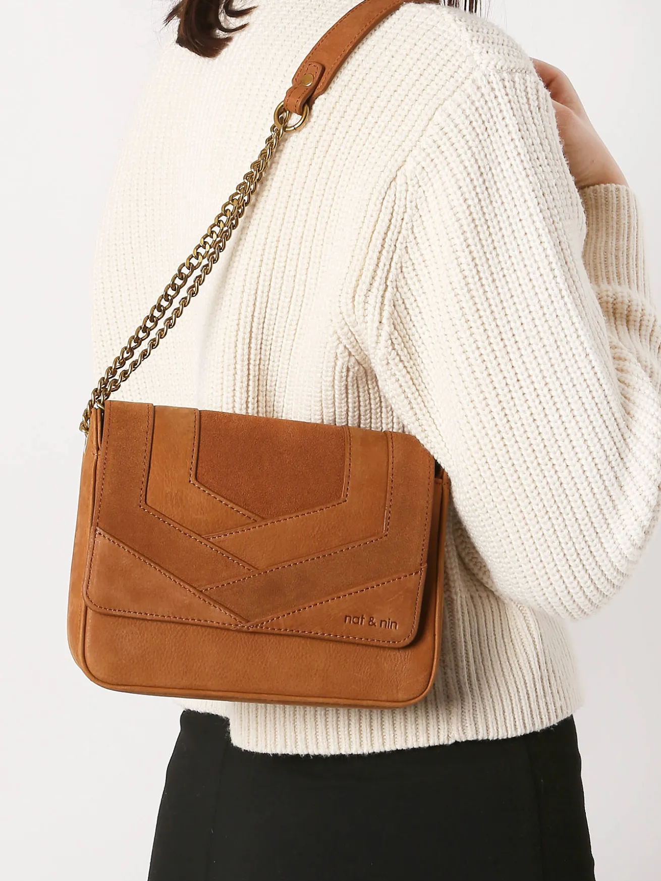 Sac bandoulière Capri cuir NAT ET NIN