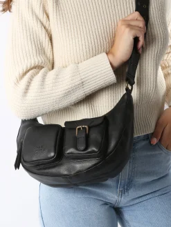 Sac bandoulière Cargo cuir BASILIC PEPPER