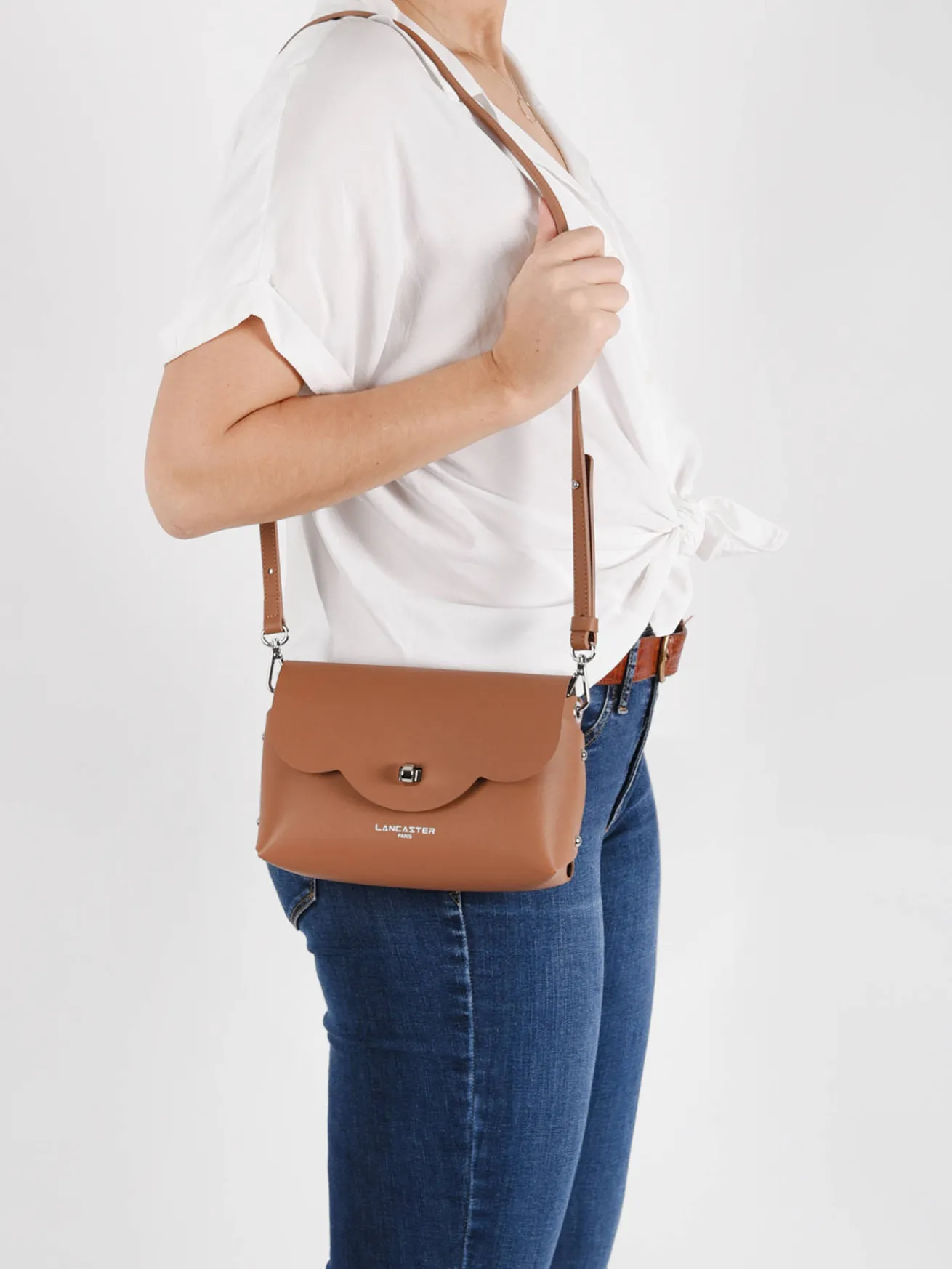 Sac bandoulière City flore cuir LANCASTER