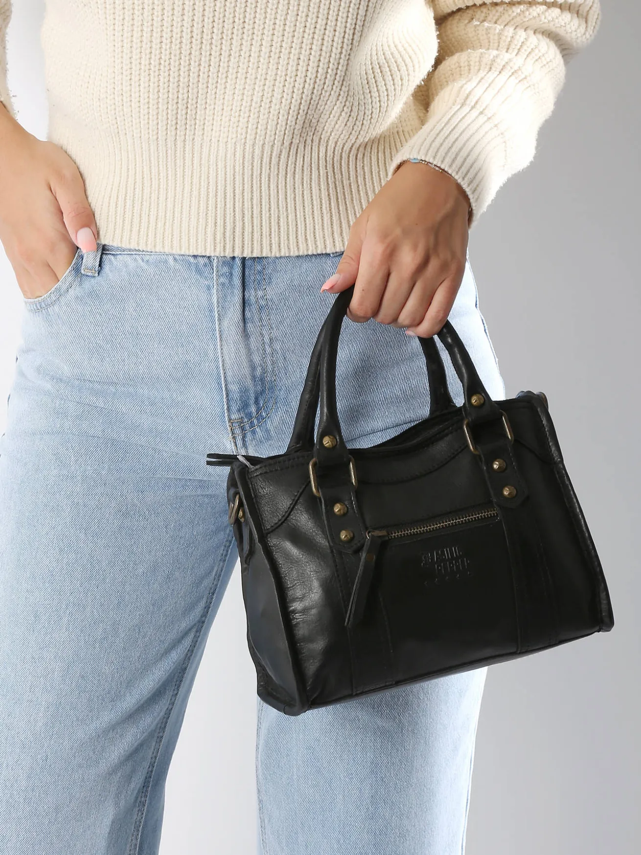 Sac bandoulière Cow cuir BASILIC PEPPER