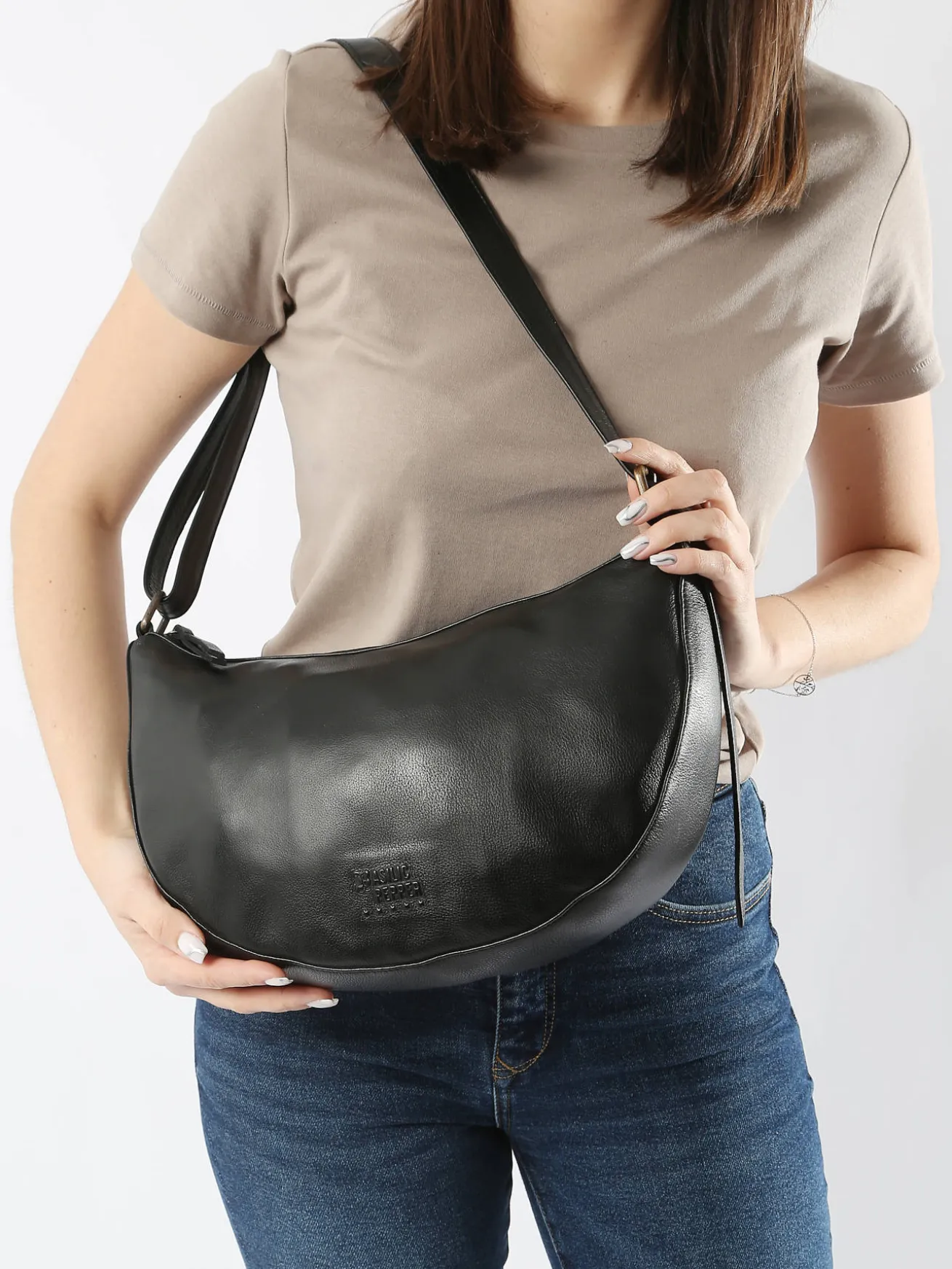 Sac bandoulière Cow cuir BASILIC PEPPER