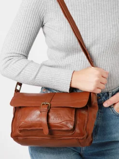 Sac bandoulière Cow cuir BASILIC PEPPER