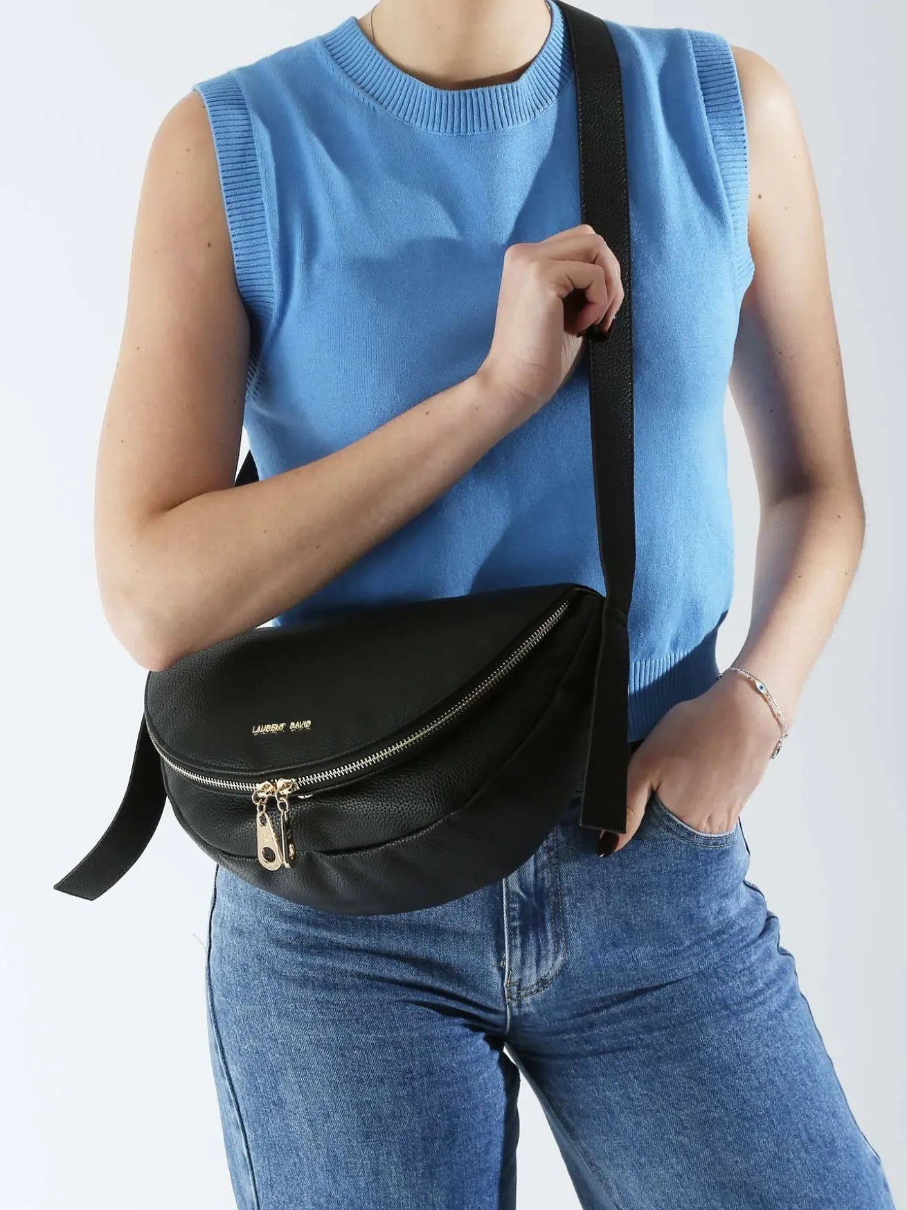 Sac bandoulière demi-lune Estée LAURENT DAVID