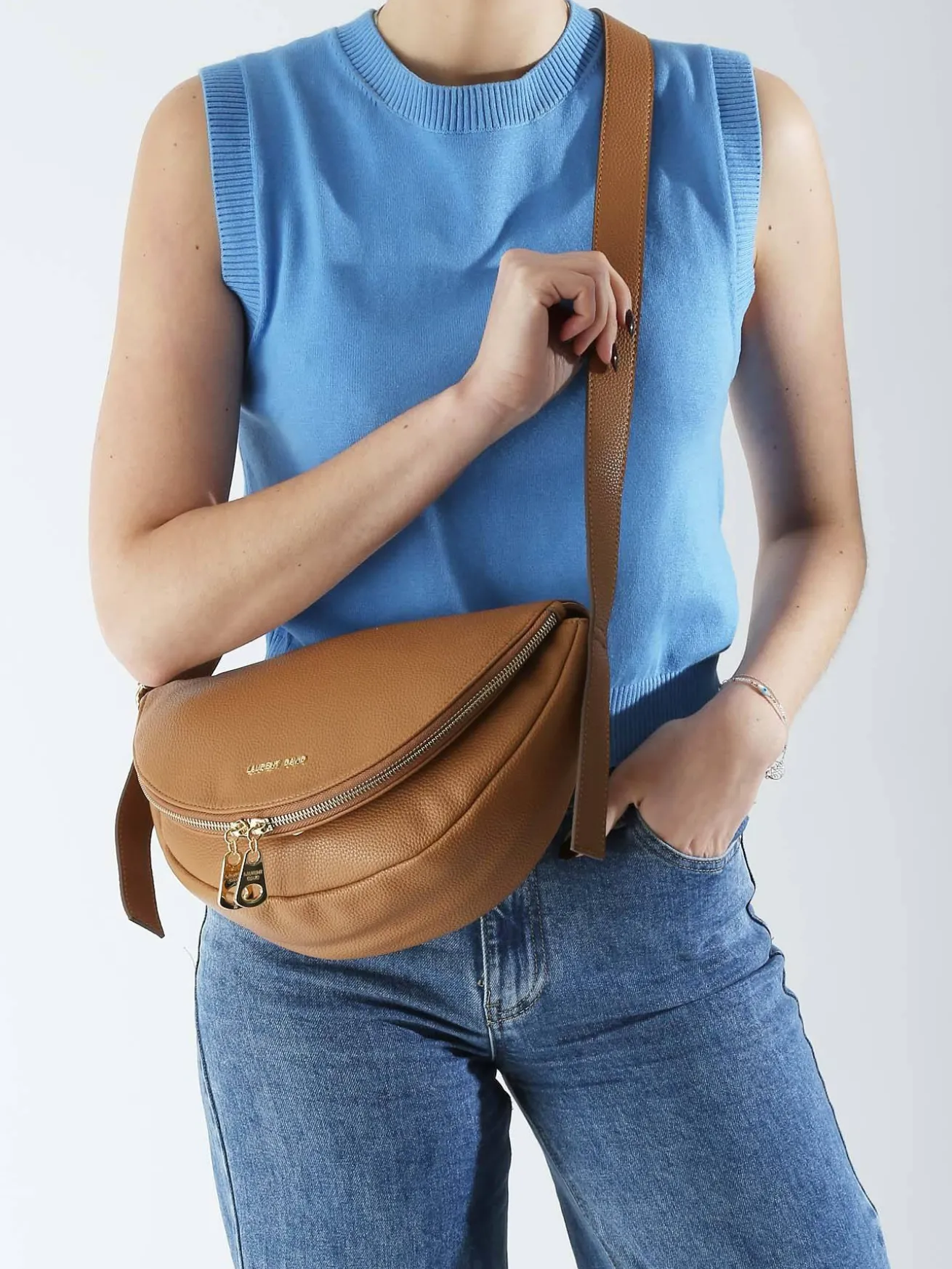 Sac bandoulière demi-lune Estée LAURENT DAVID