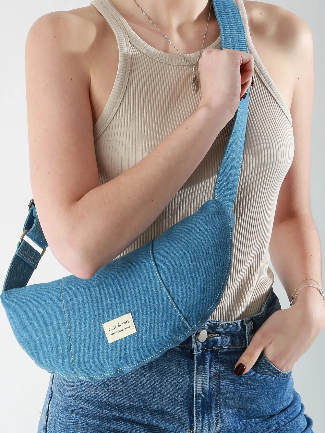 Sac bandoulière Denim coton NAT ET NIN