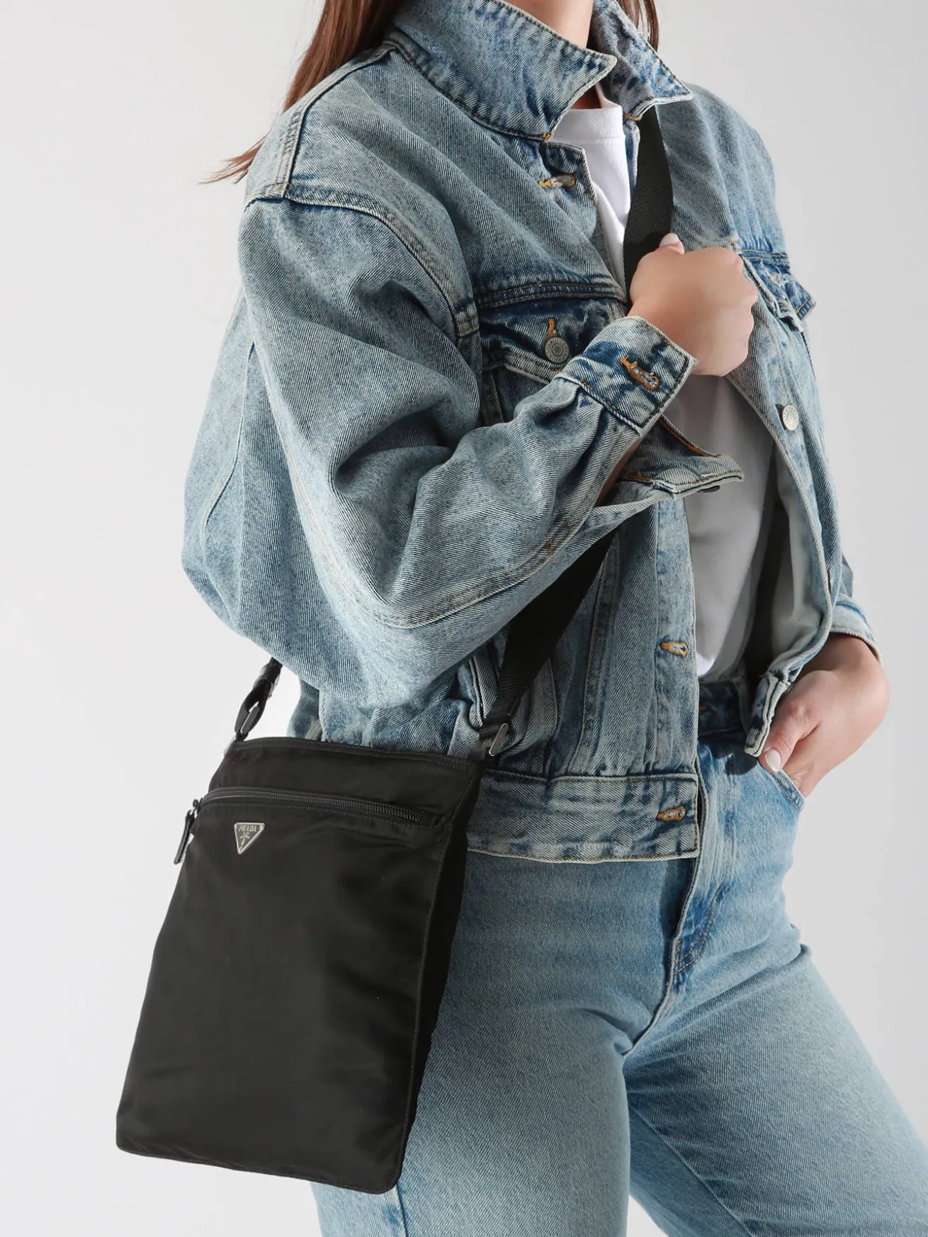 Sac bandoulière d'occasion Re-Nylon PRADA