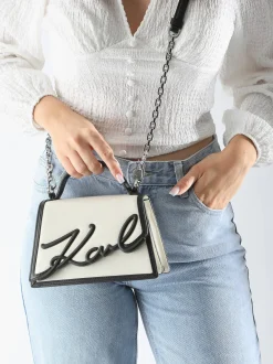 Sac bandoulière K signature cuir KARL LAGERFELD