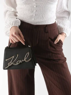 Sac bandoulière K signature cuir KARL LAGERFELD