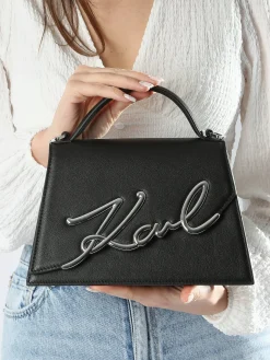 Sac bandoulière K signature cuir KARL LAGERFELD