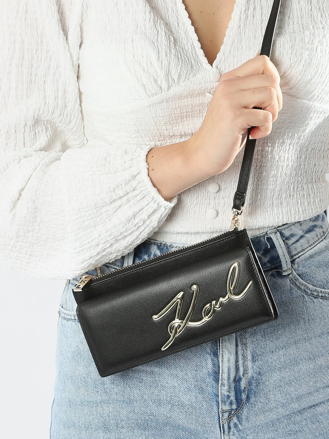 Sac bandoulière K/Signature cuir KARL LAGERFELD