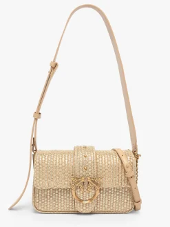 Sac bandoulière Love bag icon raphia PINKO