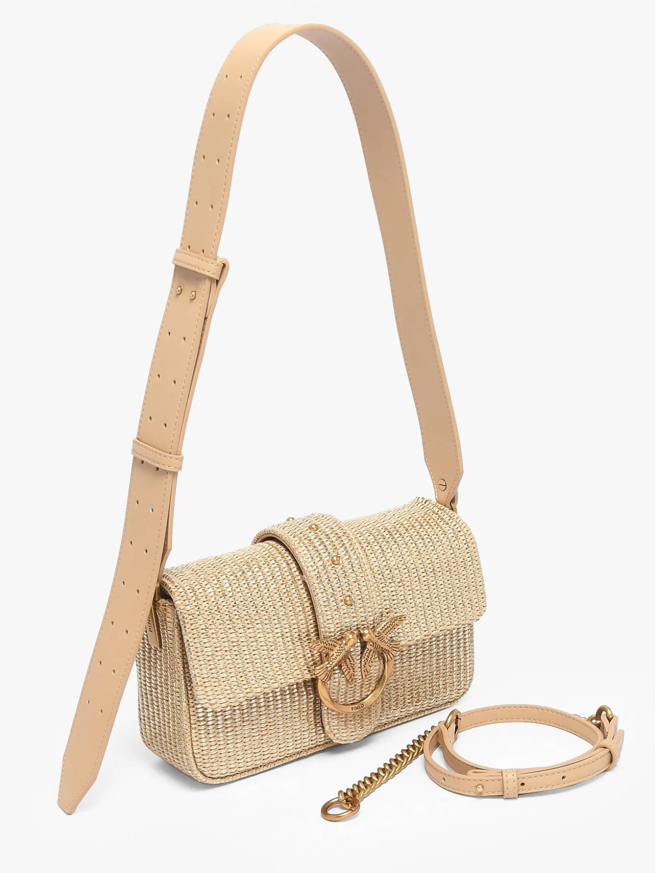 Sac bandoulière Love bag icon raphia PINKO