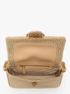 Sac bandoulière Love bag icon raphia PINKO