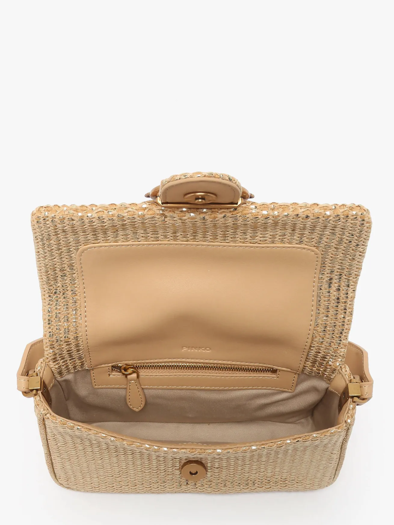 Sac bandoulière Love bag icon raphia PINKO