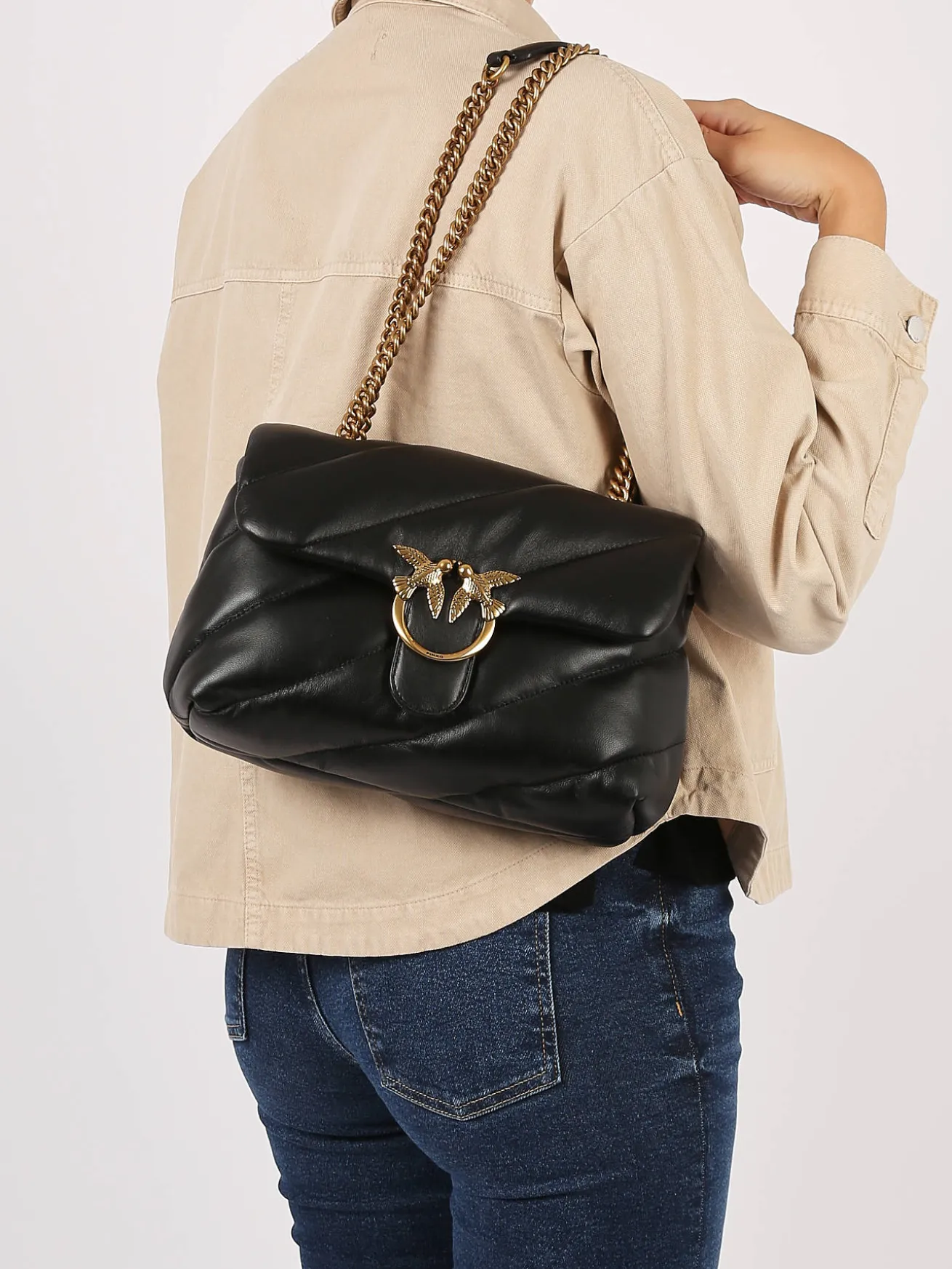 Sac bandoulière Love bag puff cuir PINKO