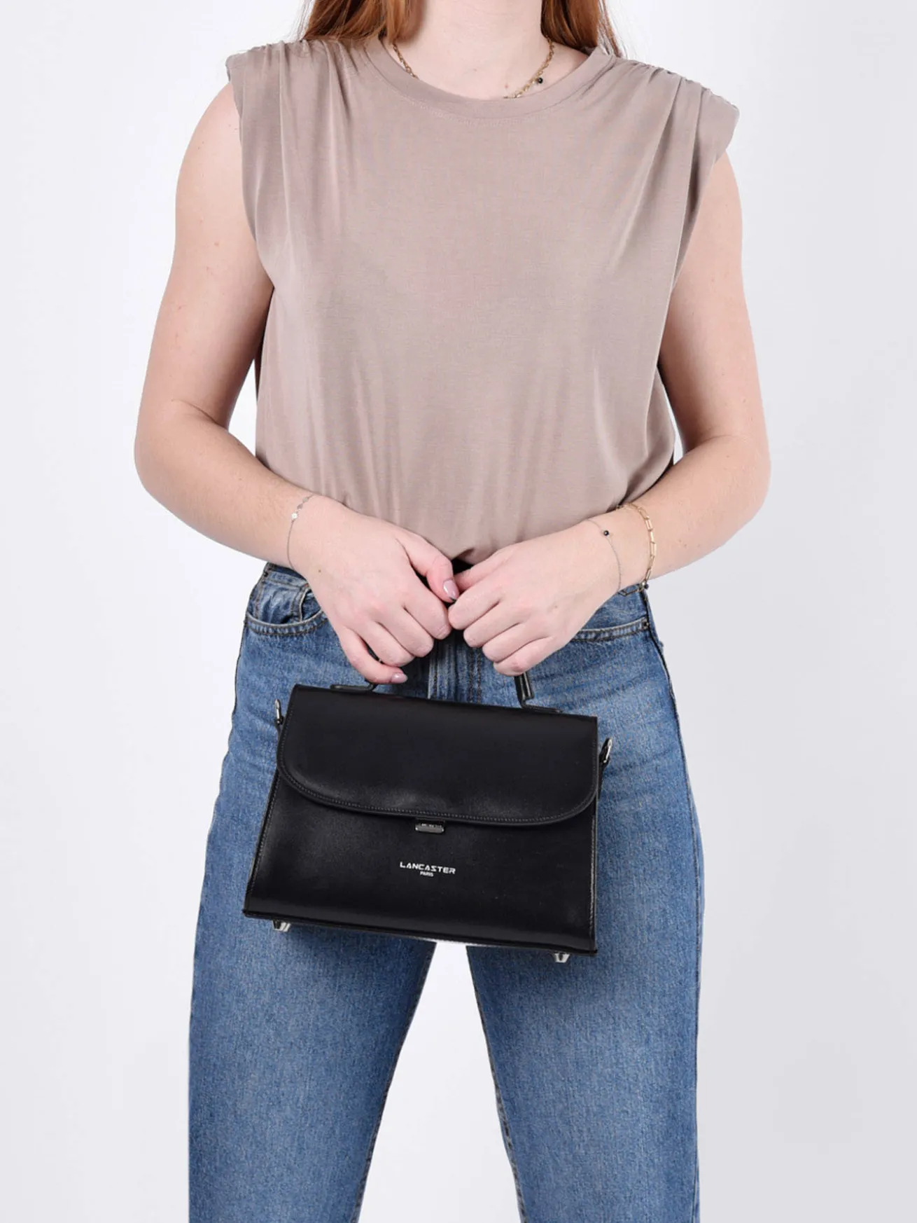 Sac bandoulière M Suave cuir LANCASTER