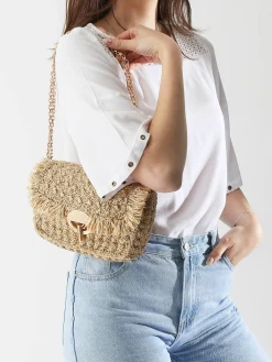 Sac bandoulière Moon raphia raphia VANESSA BRUNO