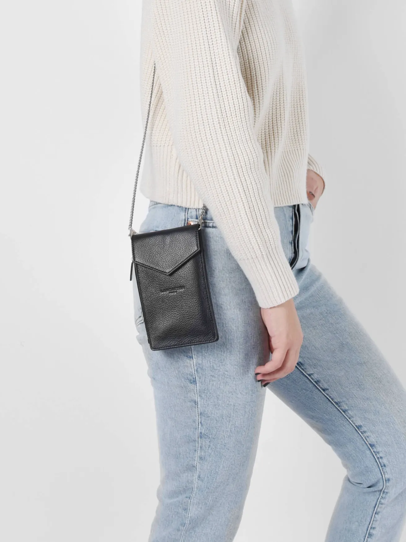 Sac bandoulière pour téléphone Foulonné Pia cuir LANCASTER