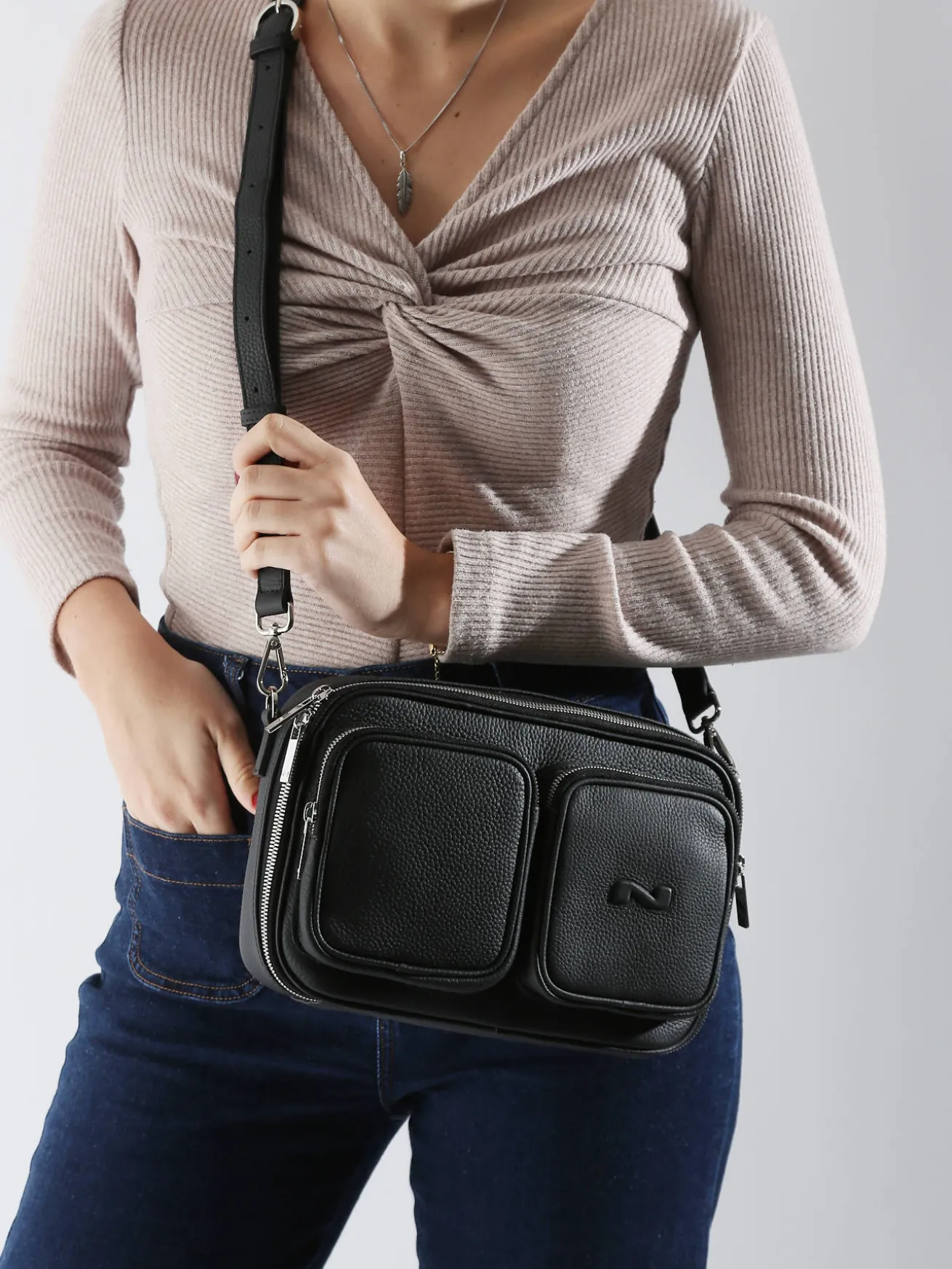 Sac bandoulière Racing cuir NATHAN BAUME