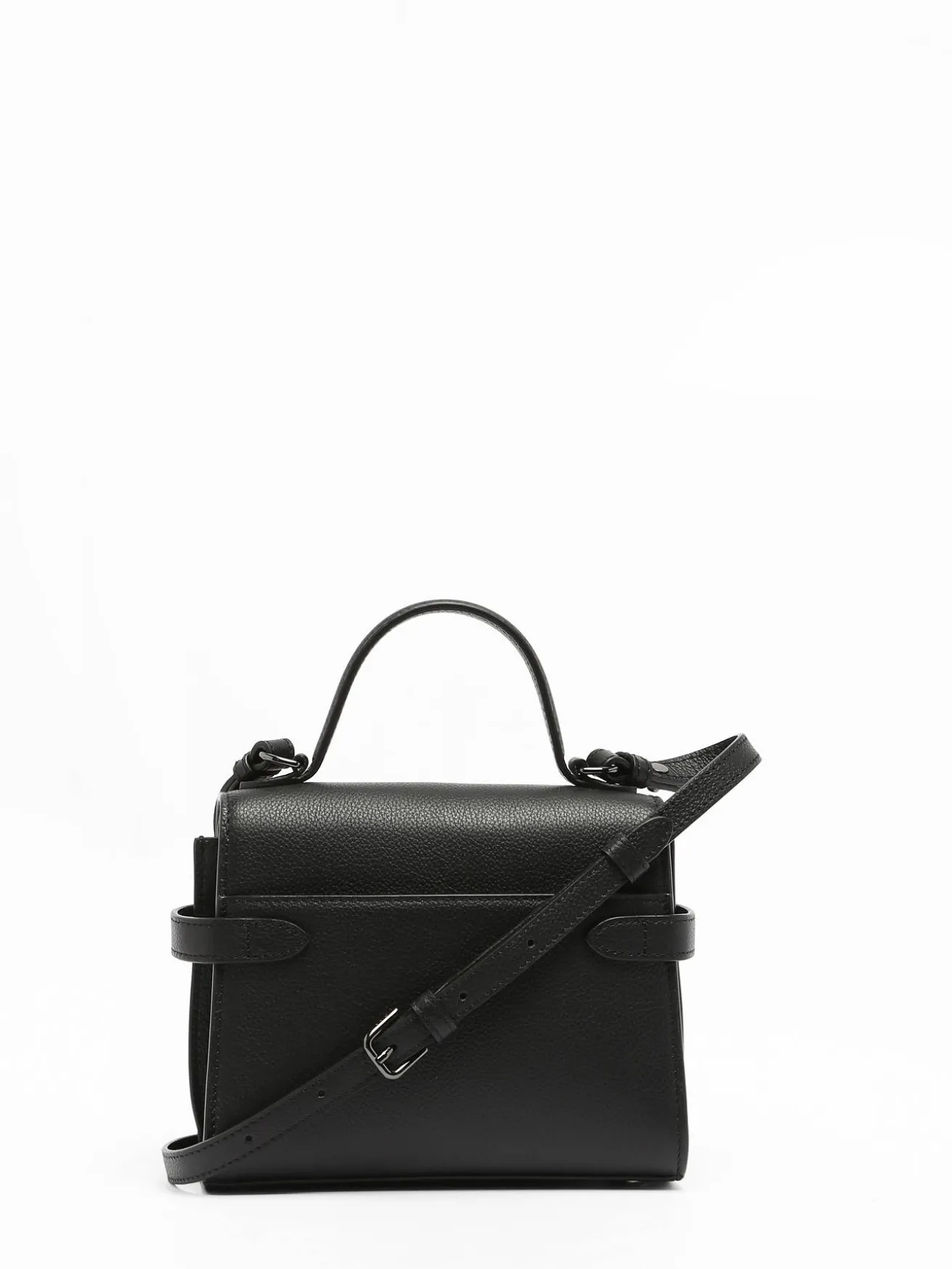 Sac bandoulière S double rabat Emilie cuir grainé LE TANNEUR