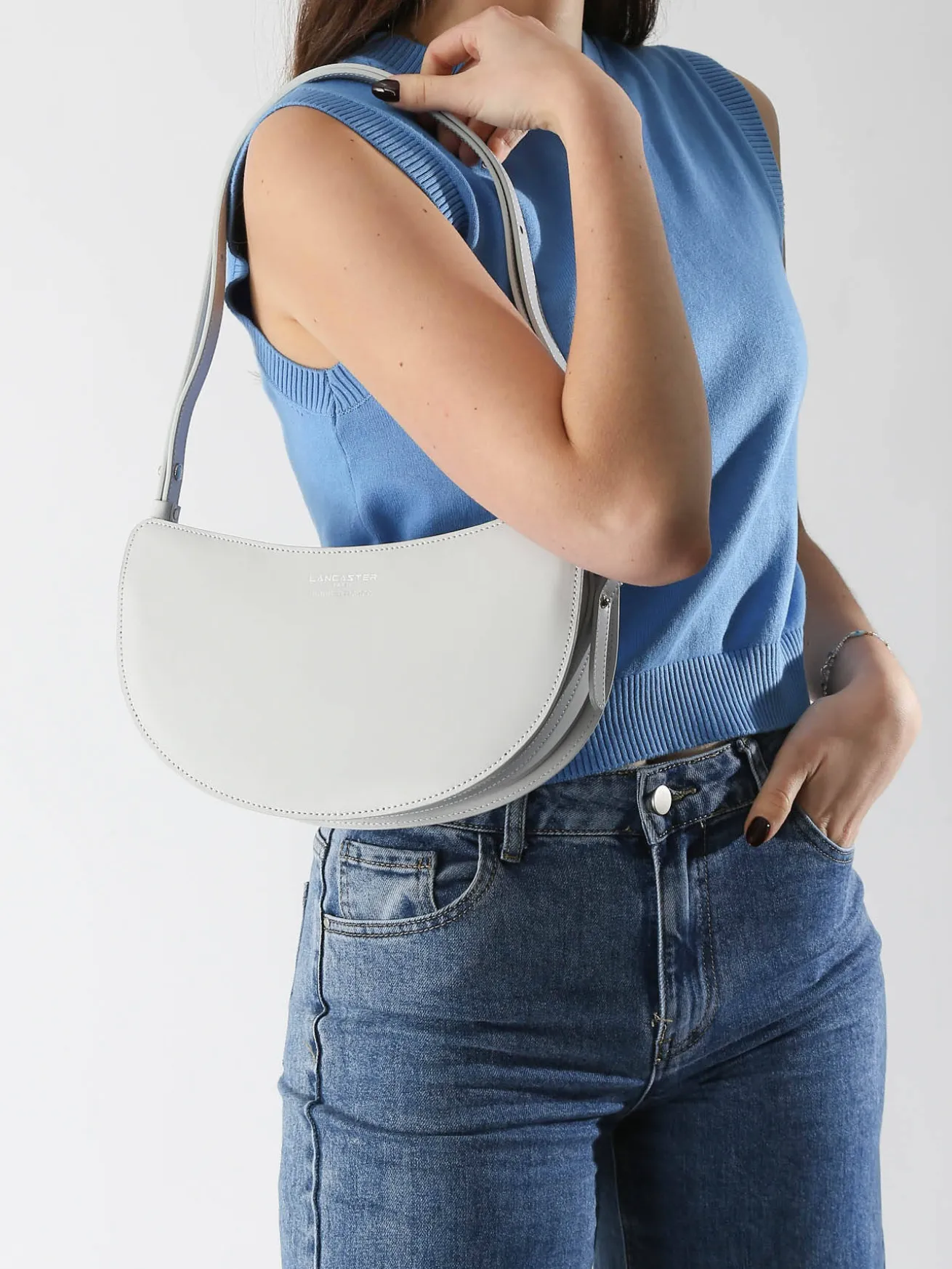 Sac bandoulière Suave lune cuir LANCASTER