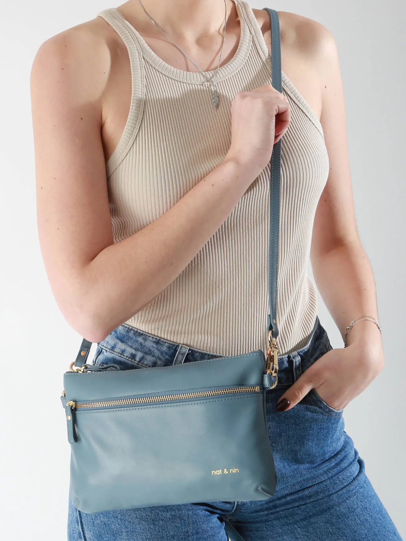 Sac bandoulière Vicky cuir NAT ET NIN