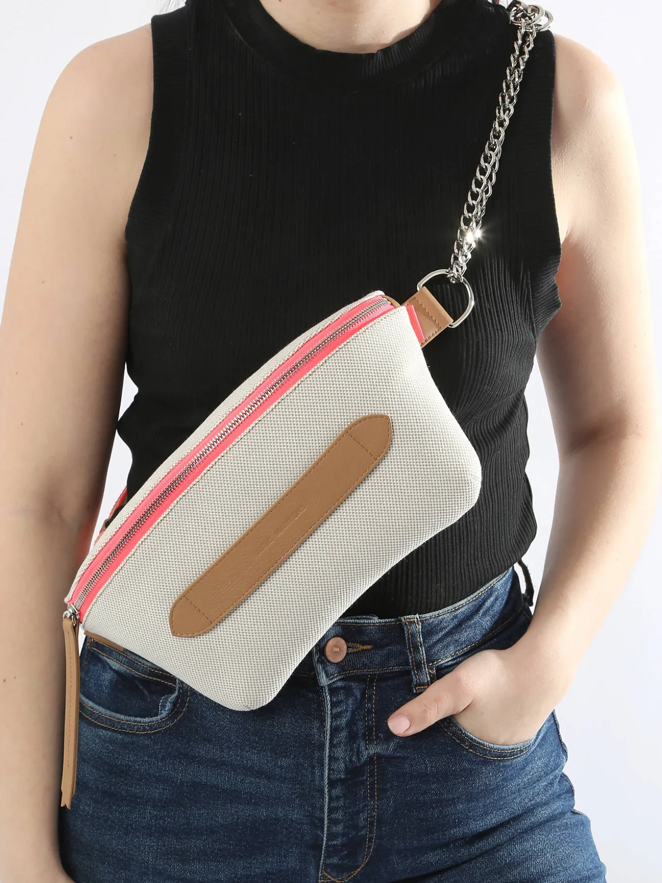Sac ceinture Neufmille textile et cuir MARIE MARTENS