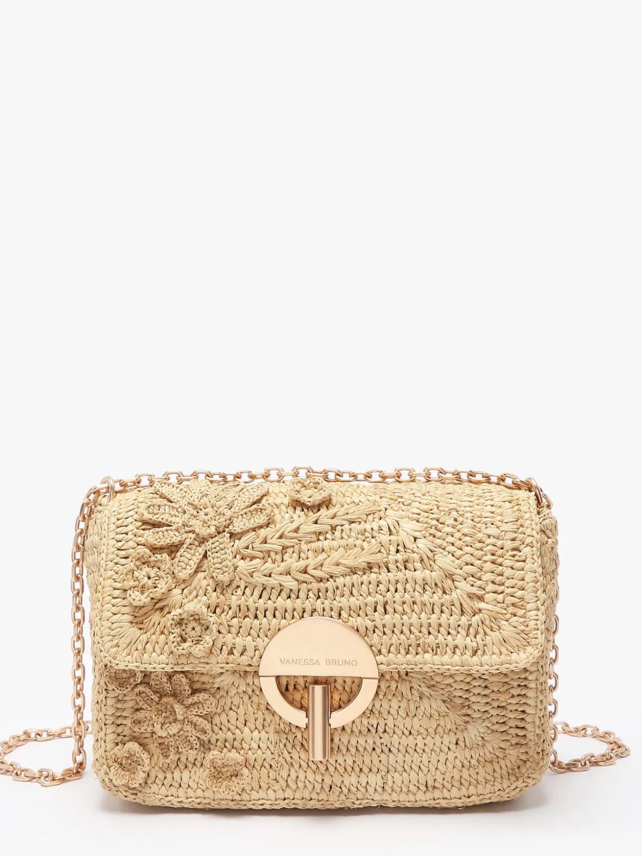 Sac Moyen Moon Raphia Fleuri VANESSA BRUNO