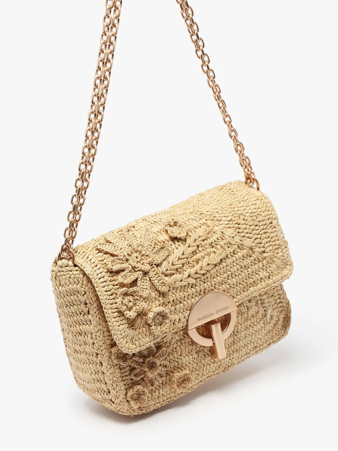 Sac Moyen Moon Raphia Fleuri VANESSA BRUNO
