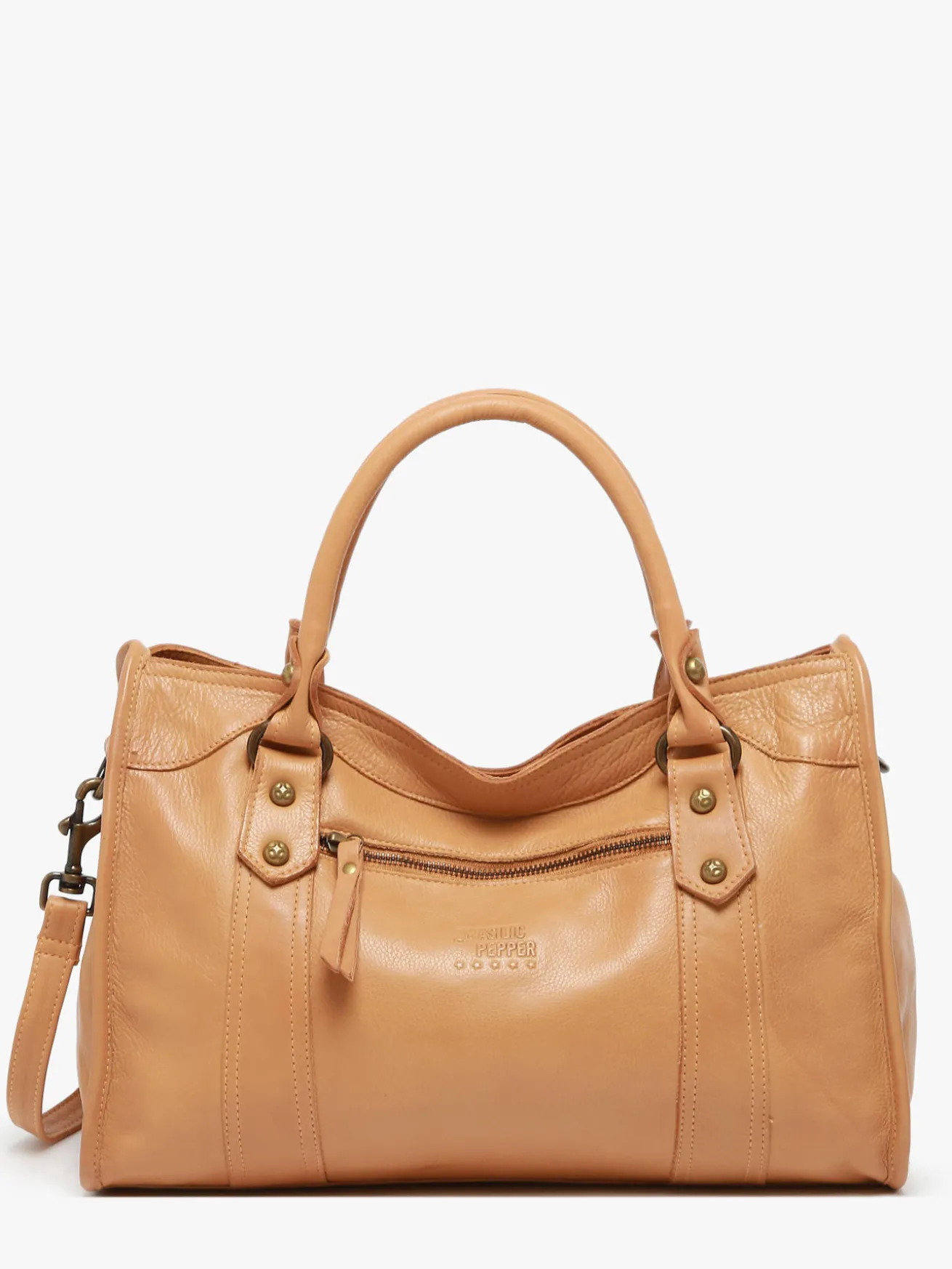 Sac porté main Cow cuir BASILIC PEPPER