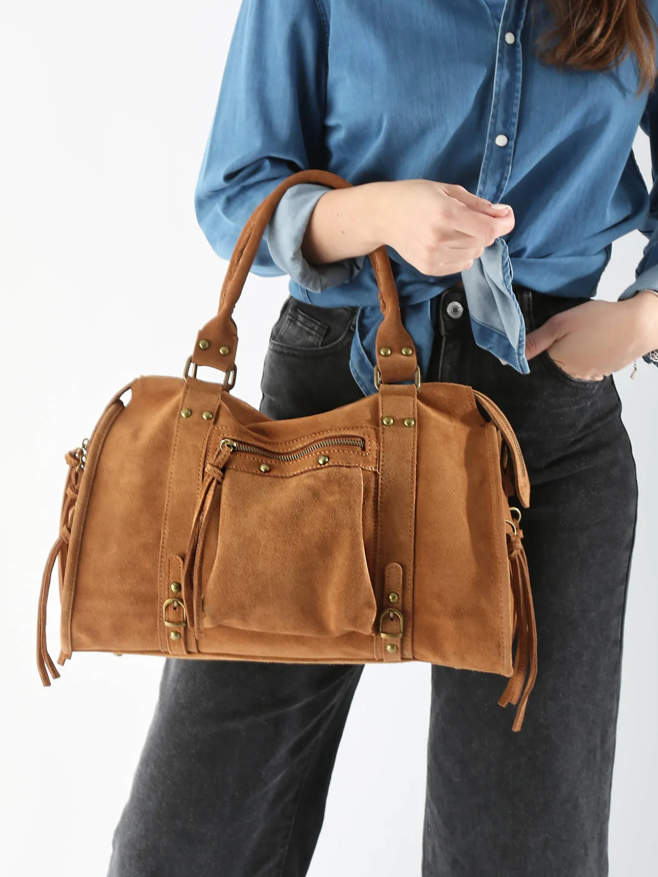 Sac porté épaule A4 Velvet cuir MILANO
