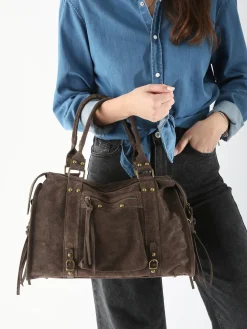 Sac porté épaule A4 Velvet cuir MILANO