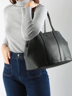 sac porté épaule City court cuir LACOSTE