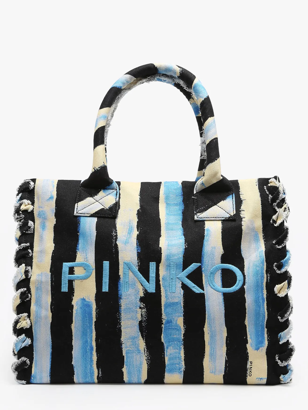 Sac porté épaule Logo shopper coton PINKO