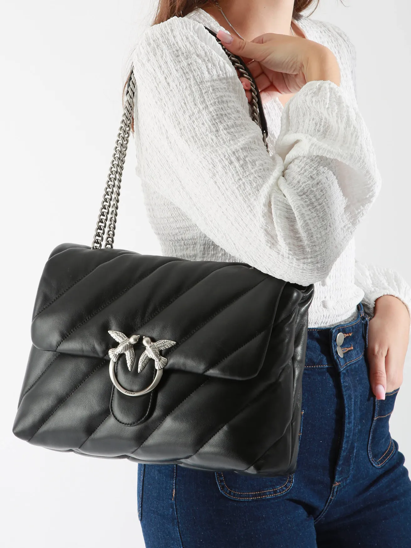 sac porté épaule Love bag puff cuir PINKO