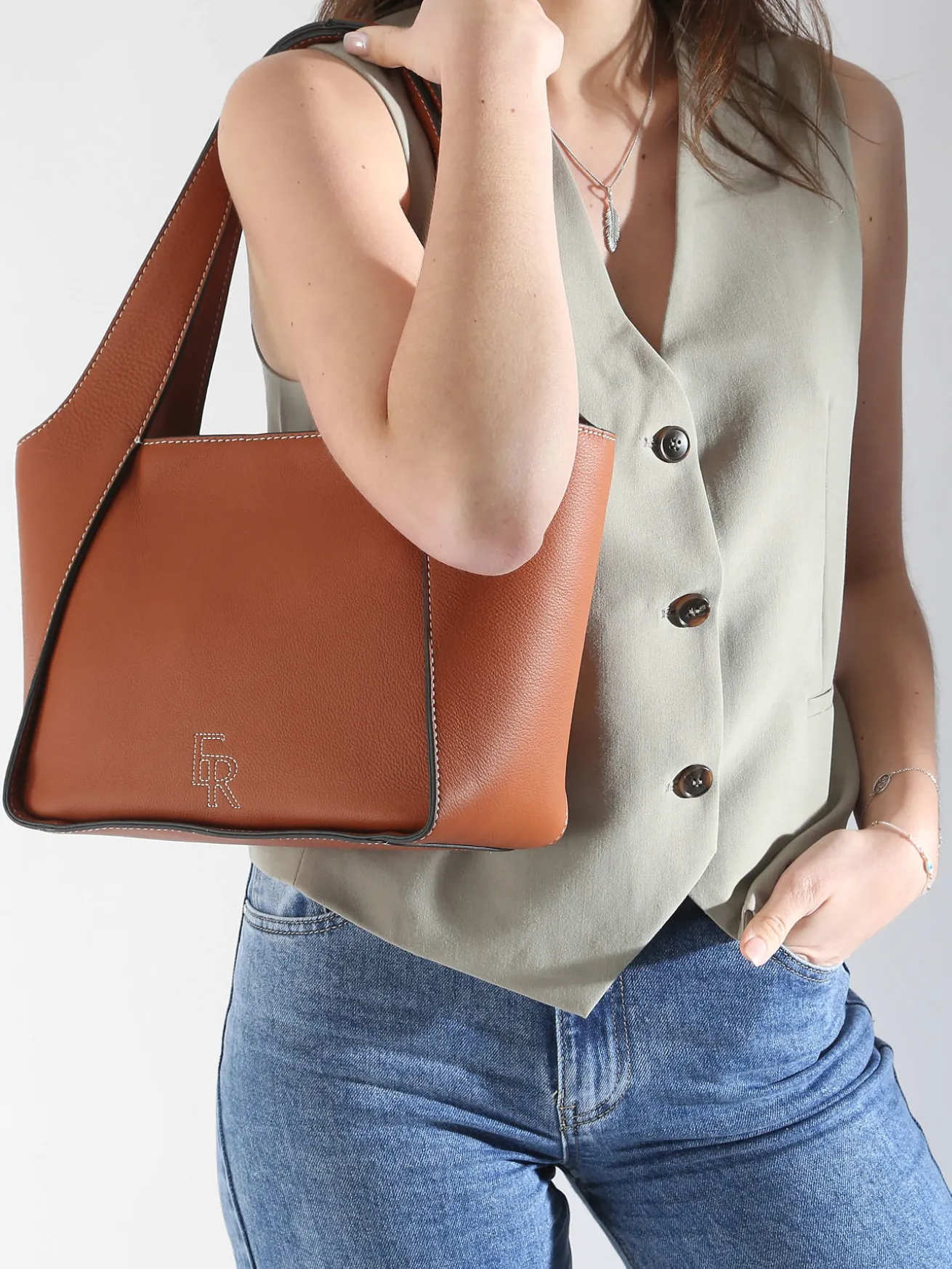 Sac porté épaule M Foudre cuir ETRIER