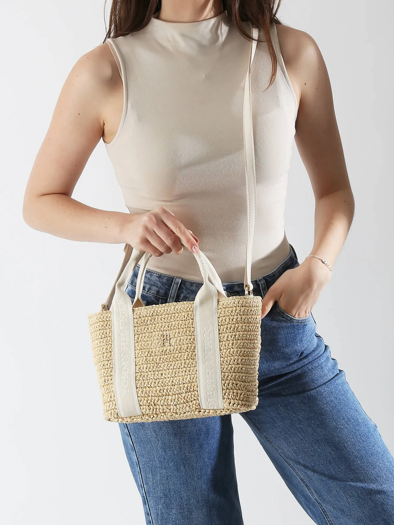 Sac porté épaule Th spring logo polyurethane TOMMY HILFIGER