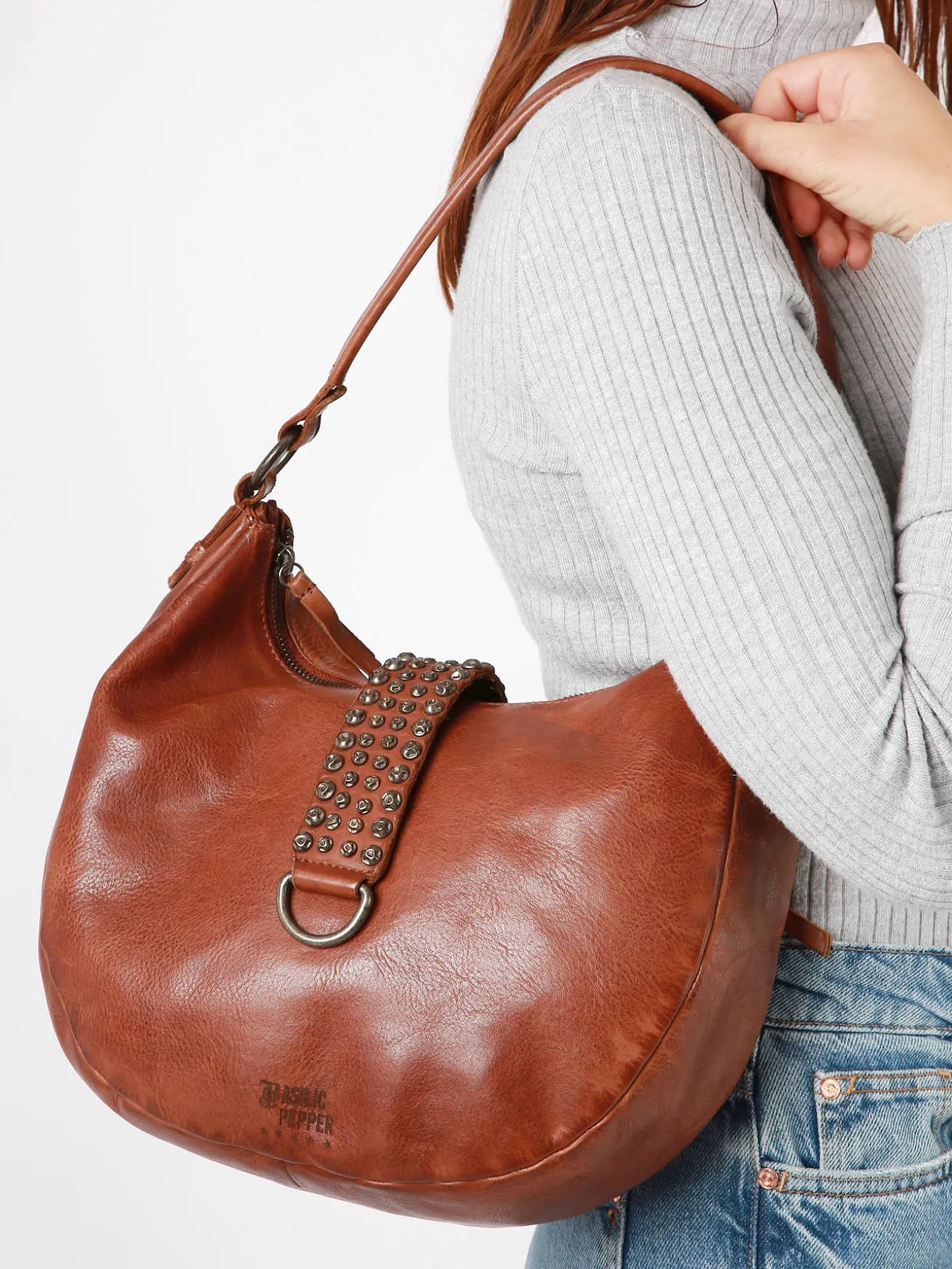 Sac porté épaule Toscane cuir BASILIC PEPPER