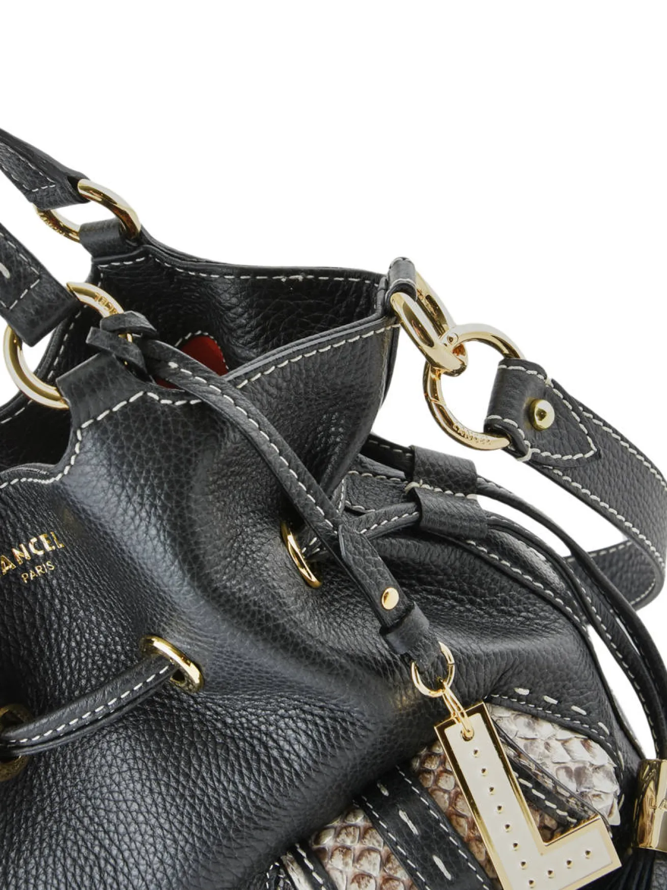 Sac seau S Premier Flirt Python cuir LANCEL